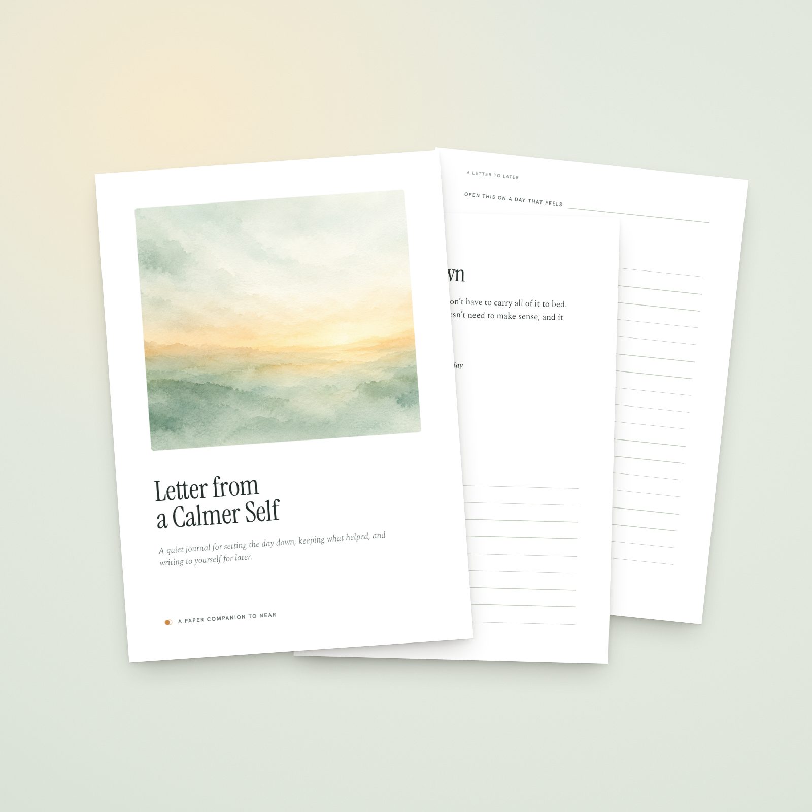 Letter from a Calmer Self journal pages